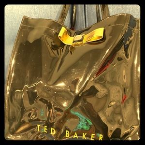 Ted Baker Original Black Tote with Gold Accents